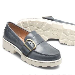 Born Women's Contessa Sporty Loafers Lug Sole Size US 7 M Blue